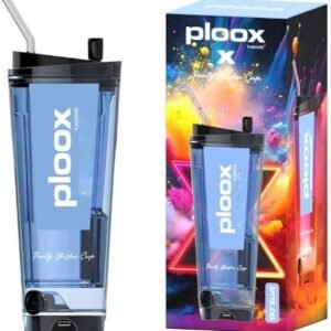 Ploox X Party Cup – Electric Portable Hookah with LED Light & USB-C Charging | Charcoal-Free Modern Hookah for Parties & On-the-Go Use (Sky Blue)