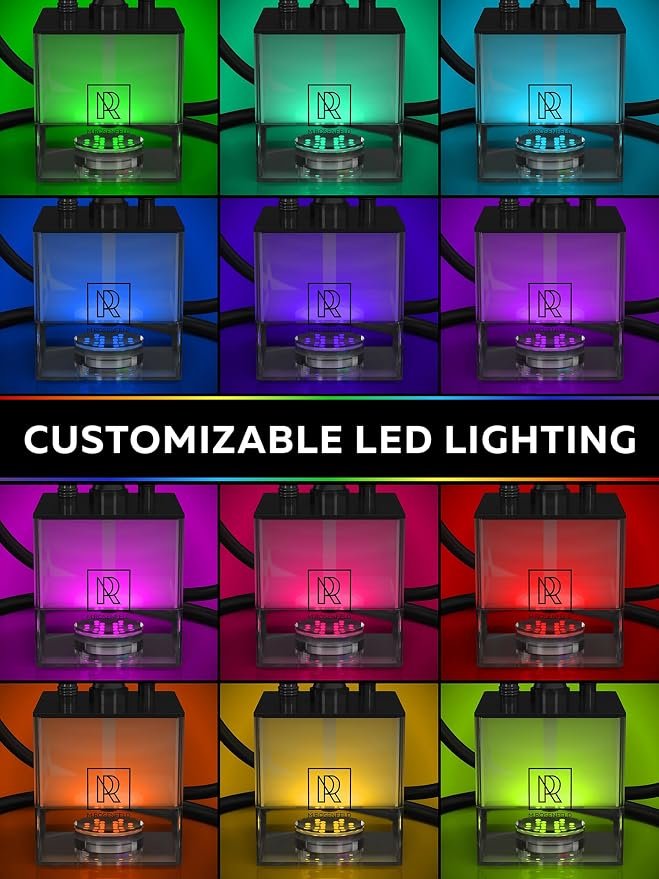 YADO Complete Acrylic Base Kit – Square Design with Charcoal Holder, LED Light Remote (12 Colors), Big Black Silicone Bowl & Carrying Bag – All-In-One Portable Set - Image 3